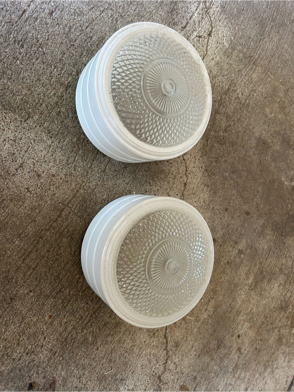 Pair of Round Frosted Glass Ceiling/Wall Light Covers